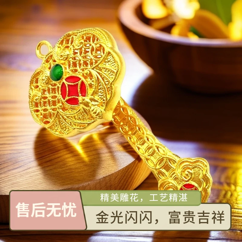 福灿灿 吊坠足银 珐琅如意吊坠烧蓝气质百搭挂坠国风轻奢时尚
