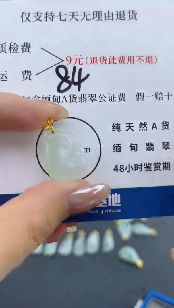 颈饰18K金镶嵌翡翠天然A货翡翠