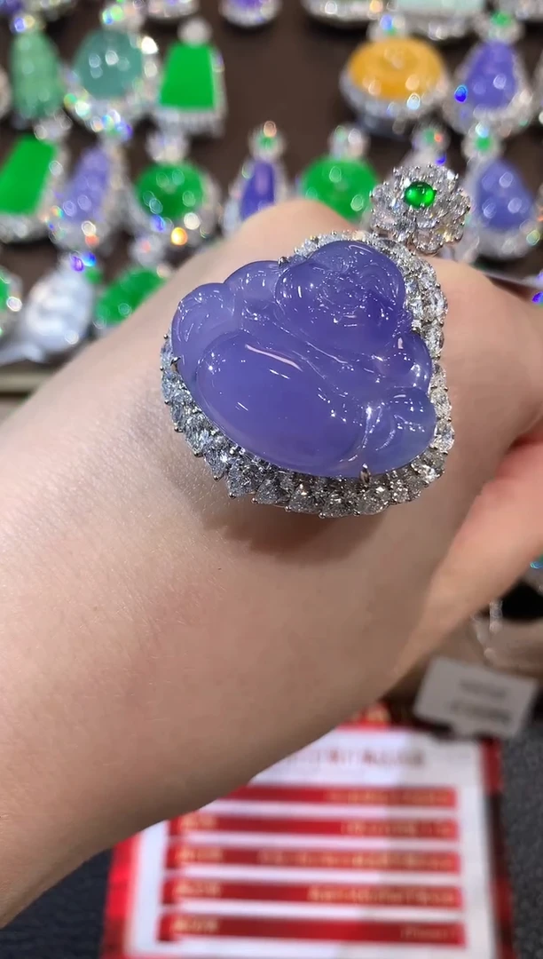 吊坠(不含链)18K金镶嵌翡翠s****ZA84 紫货有一定色差