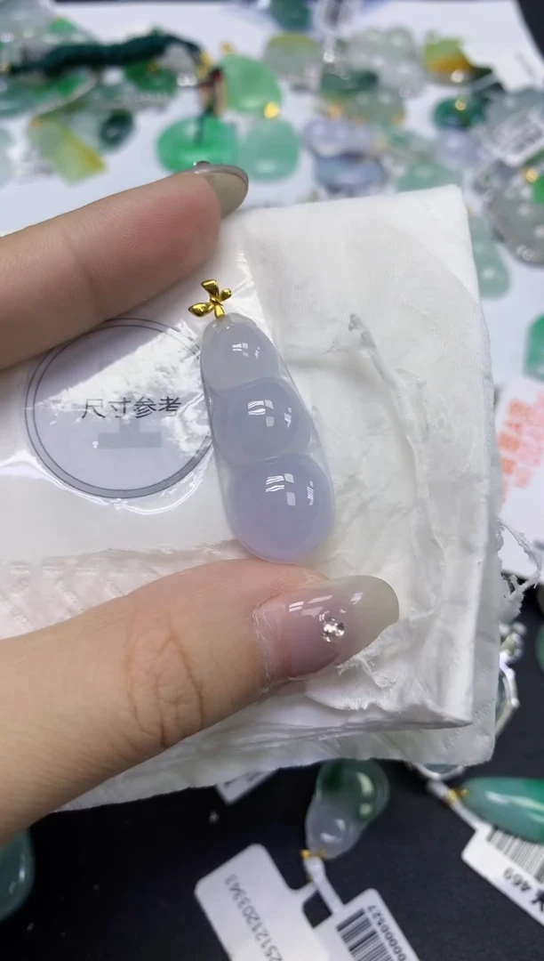 颈饰18K金镶嵌翡翠天然缅甸翡翠A货百元以上9元证书费自理