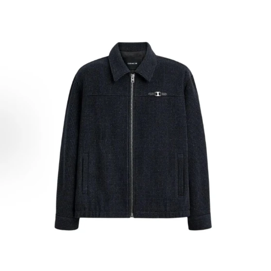 COACH蔻驰尖领落肩纯色长袖夹克外套男款彩CZ750 NAY