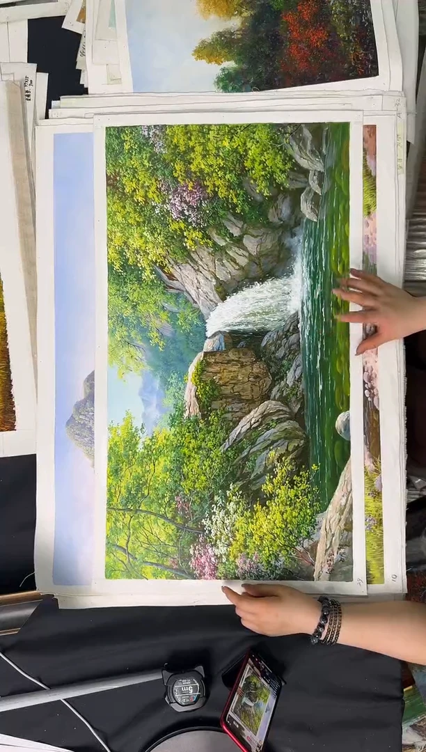 油画【原创·保真·带证书】朝鲜画家纯手绘油画--顺丰包邮--