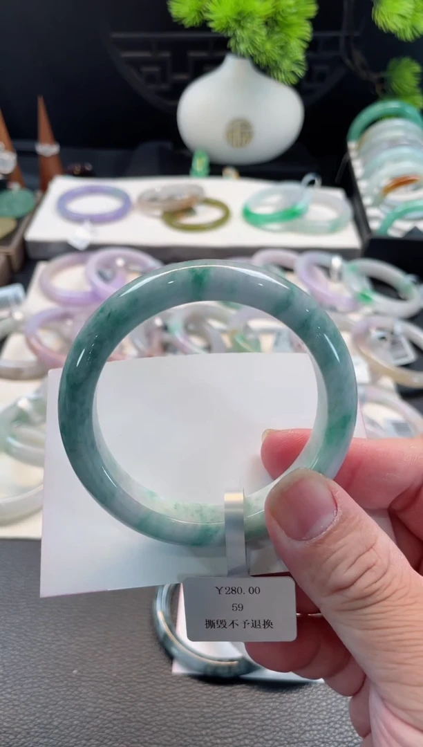 未镶嵌手镯翡翠₍****y59号链接 有纹裂 5859