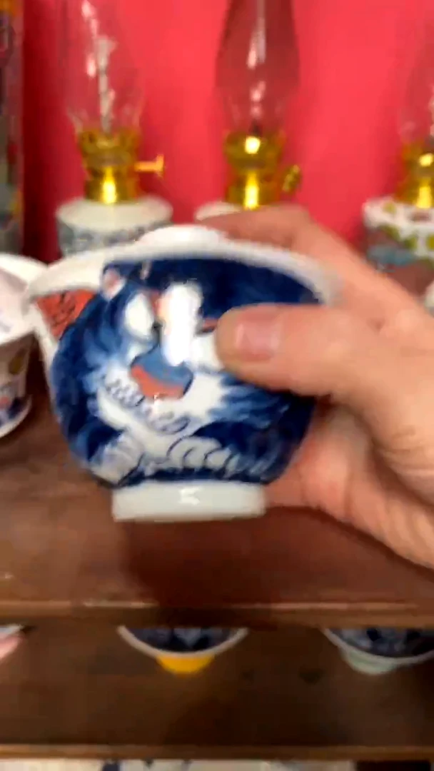 【闪购商品】老虎两才盖碗景德镇昨明陶瓷