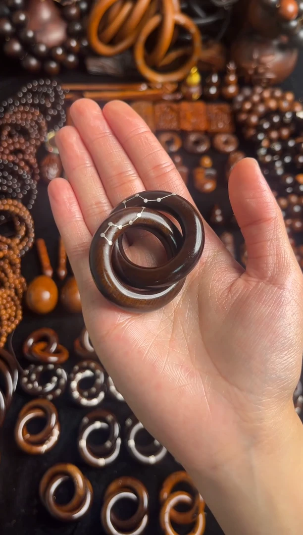 枣木雷击枣木玉化六七星乾坤圈2.5