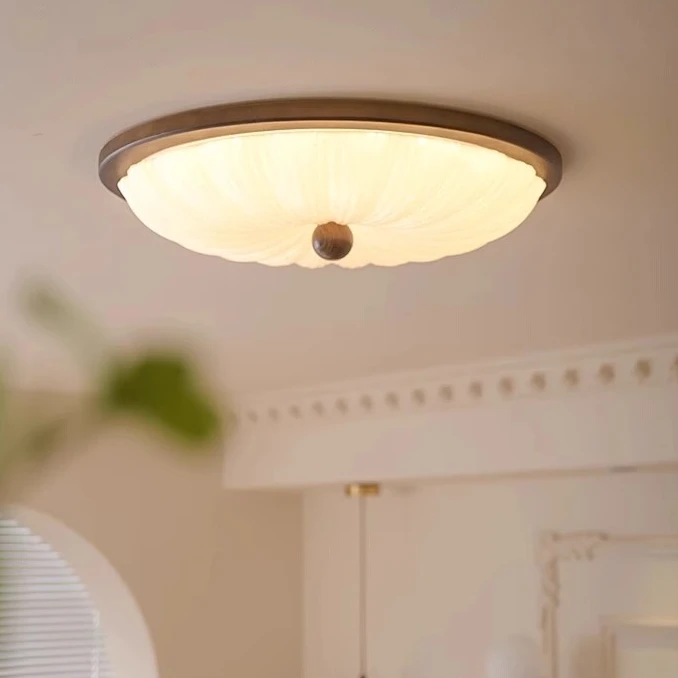 中古风卧室灯法式复古主卧房间灯2025新款全光谱护眼吸顶灯实木