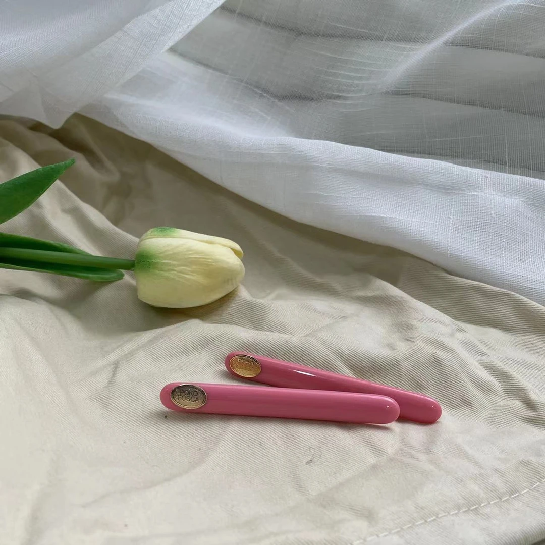 5092余小鱼 粉色一字夹网红甜美时尚花朵发夹女一对