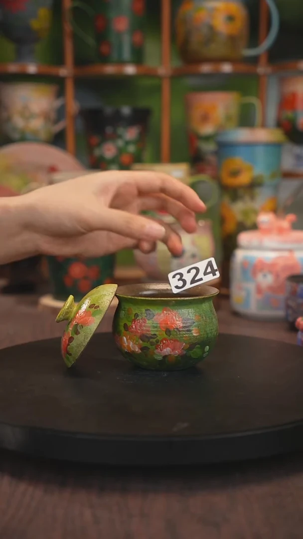 紫砂油画釉下彩手绘324