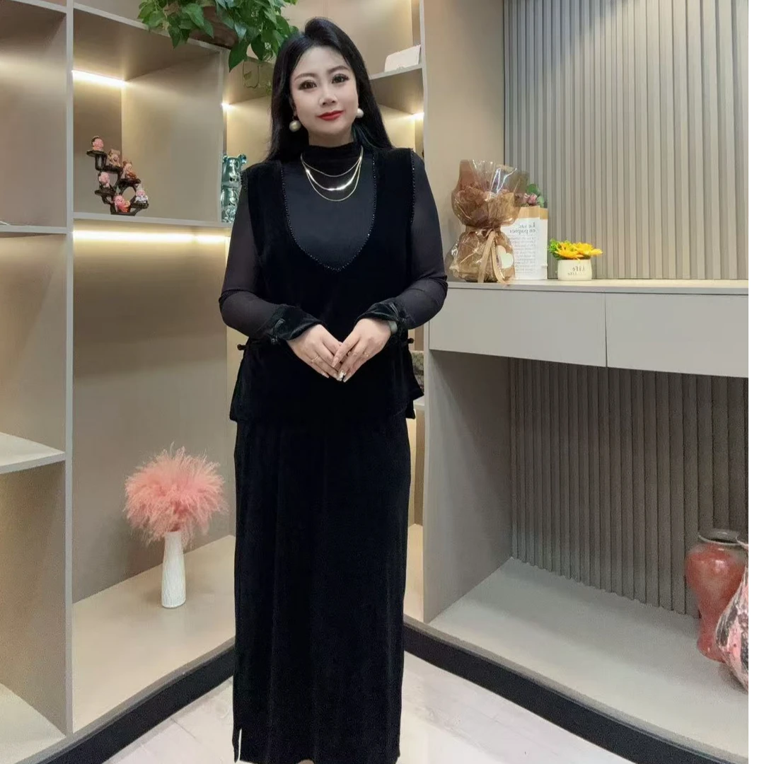 秋季洋气搭配套装-酷 优雅显气质显瘦百搭洋气款胖MM大码女装新款