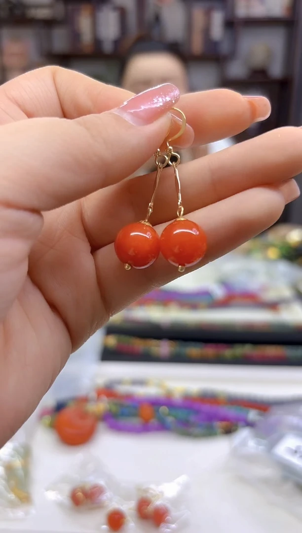 【闪购商品】翡翠耳饰14K金镶嵌耳坠E565