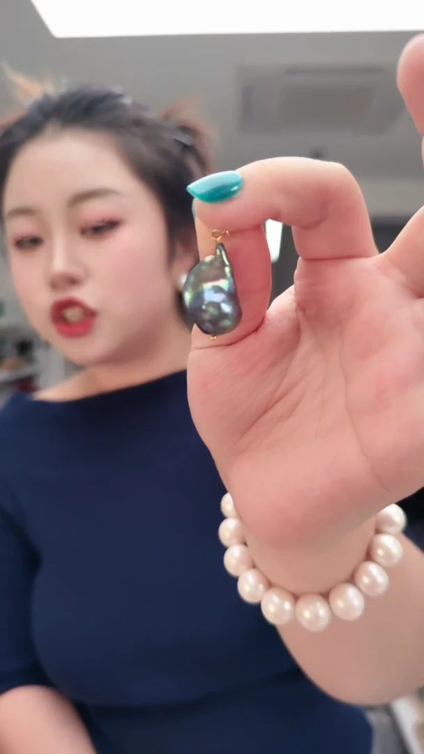 颈饰未镶嵌淡水珍珠2427黑巴洛克