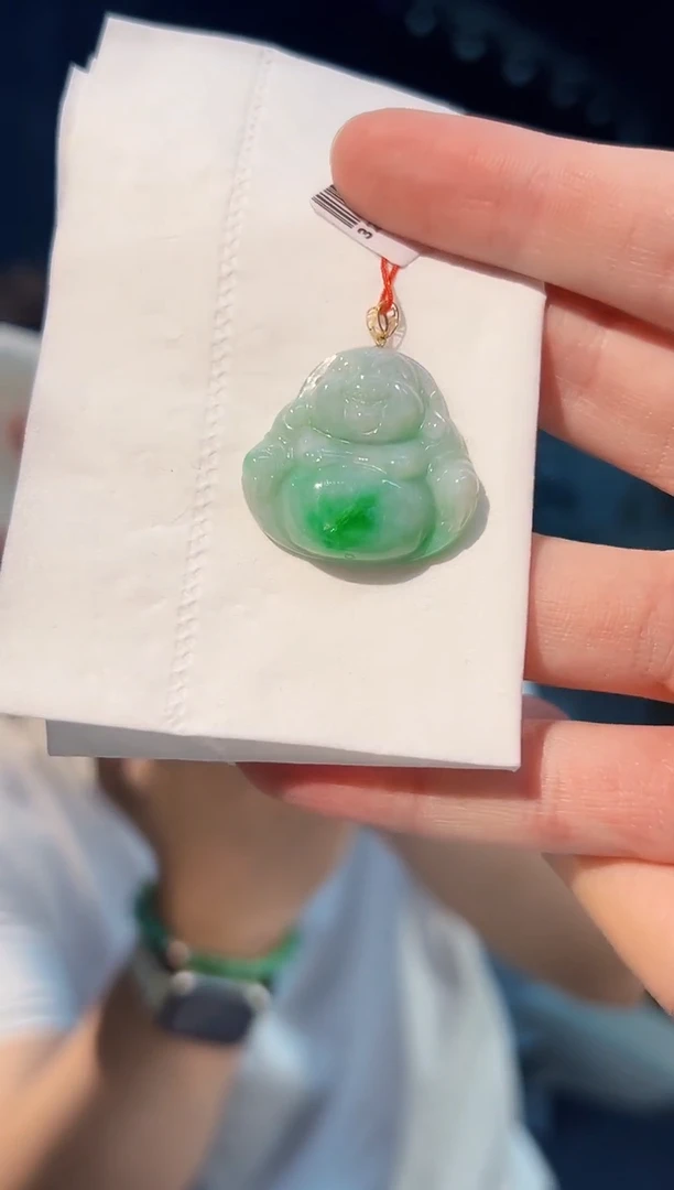 颈饰18K金镶嵌翡翠缅料A货/支持复检/一件