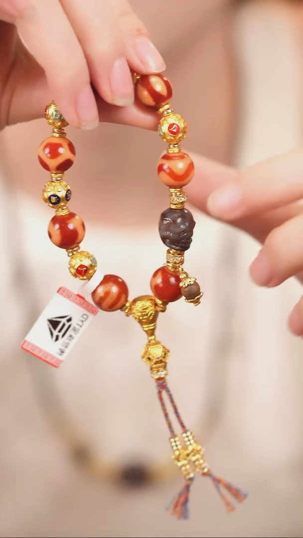 玛瑙/玉髓（覆膜）颈饰未镶嵌柒木珠宝