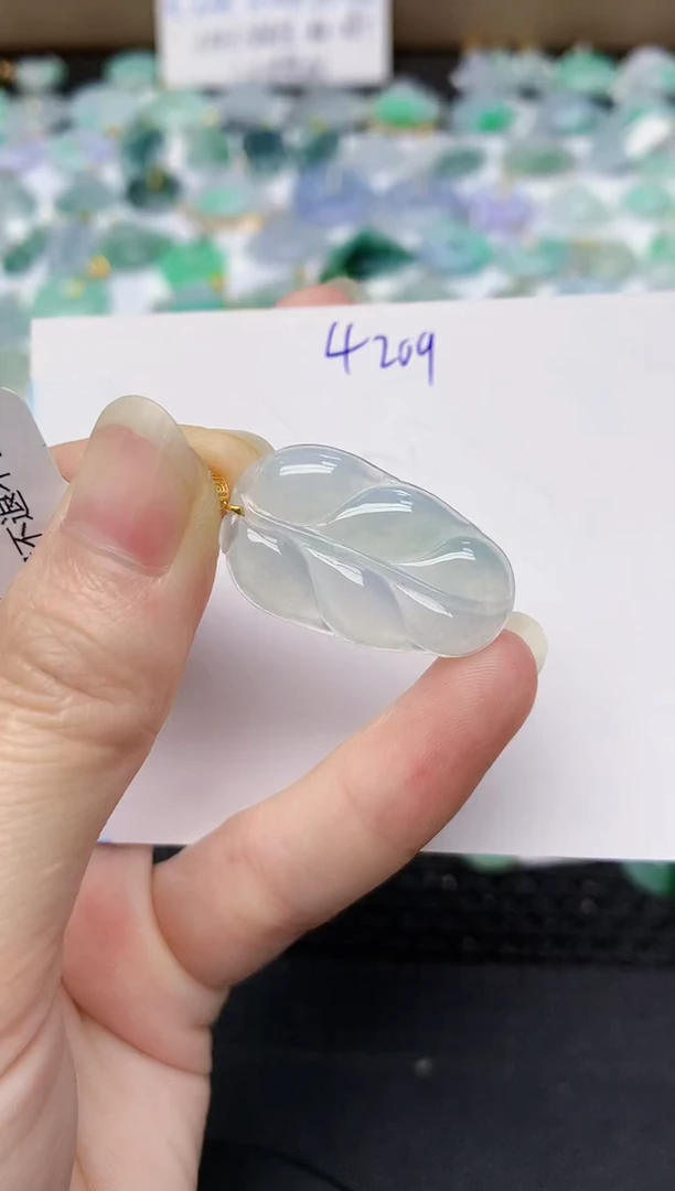 颈饰18K金镶嵌翡翠天然缅甸A货翡翠百元以上9元证书费自理