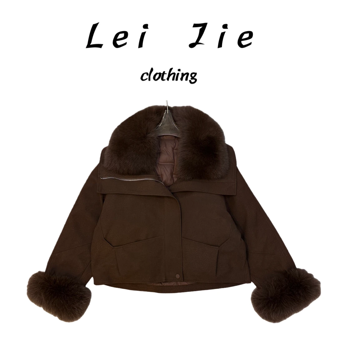 【Lei Jie】经典设计感气质小众鹅绒服「可拆狐狸毛领、袖」079