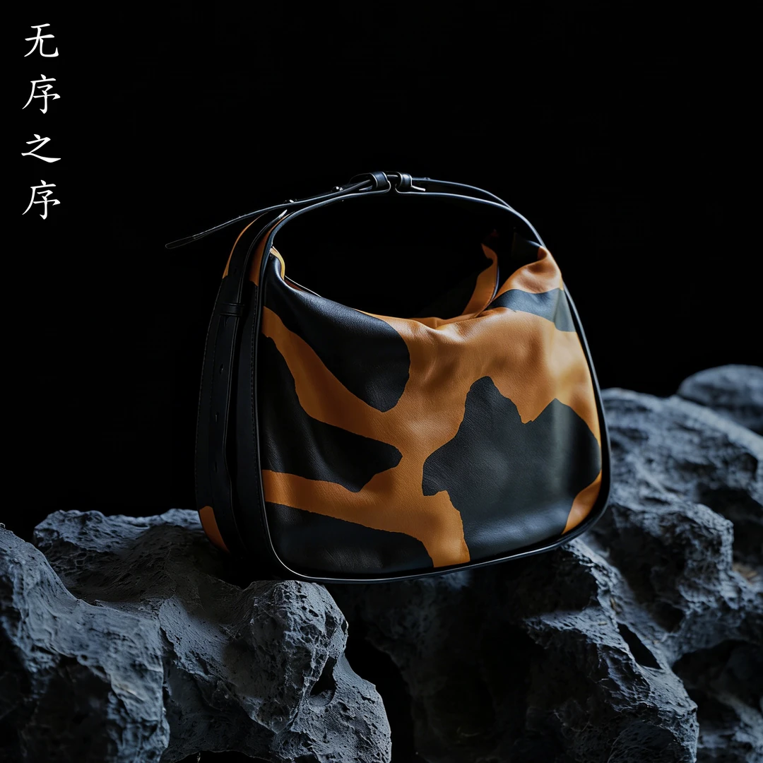 【无序之序】百搭高级简约原创设计小众手工绘画真皮牛皮包