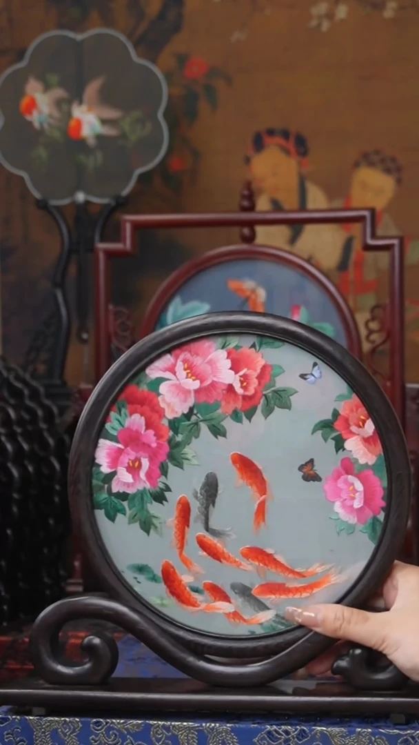 刺绣绣花摆件摆台
