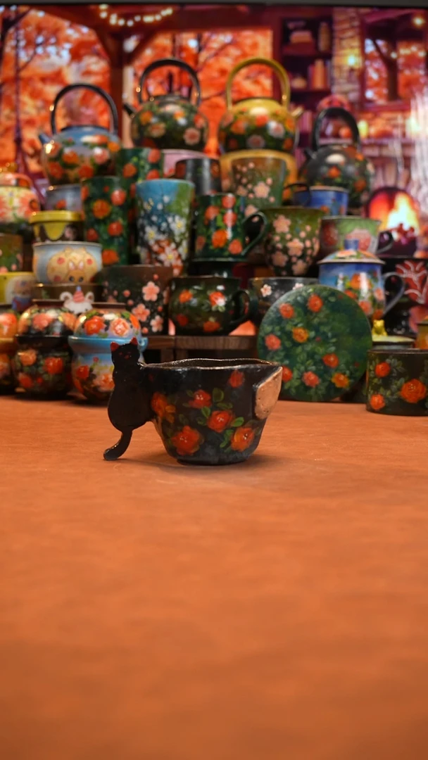 油画    釉下彩   杯子