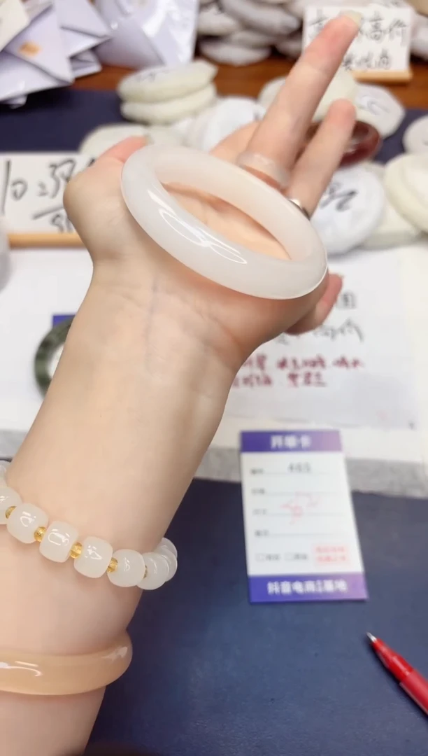 石英质玉手镯未镶嵌465-天山翠-圈口56