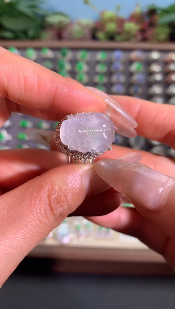 未镶嵌戒指翡翠铜托戒面