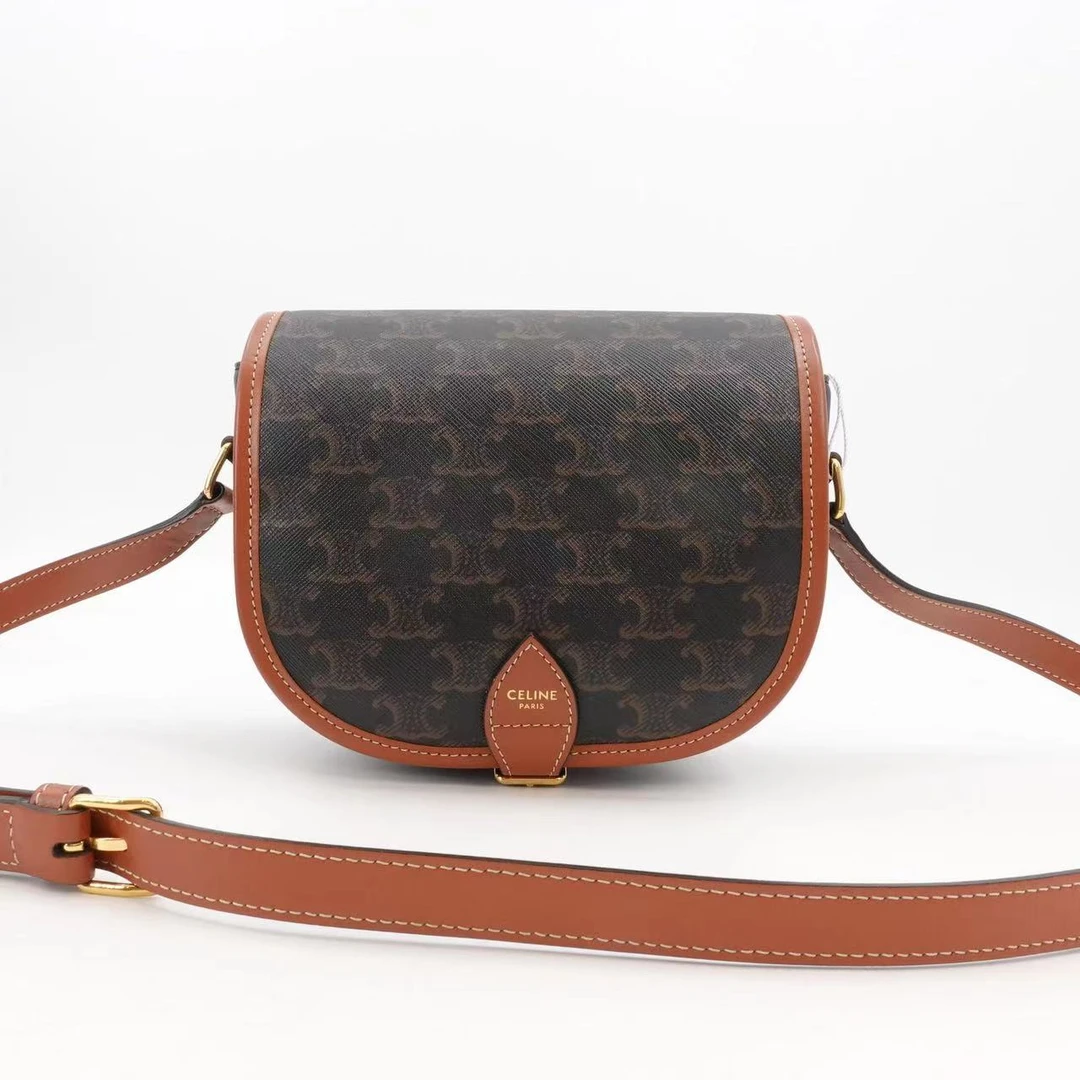 95新 Celine/思琳 马鞍包mini老花金扣单肩包/单肩包/95461792