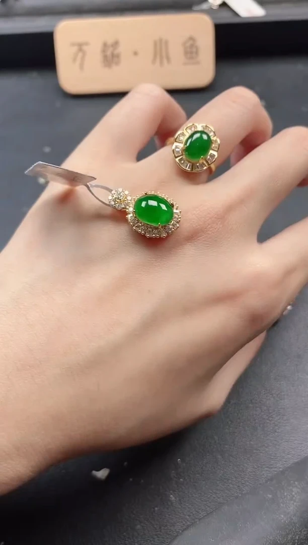 银S925镶嵌戒指翡翠51151