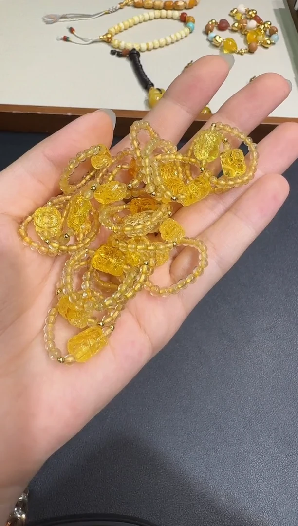 琥珀未镶嵌戒指X0724-1195-100多样性一件