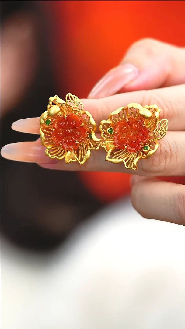 银S925镶嵌翡翠耳坠新款