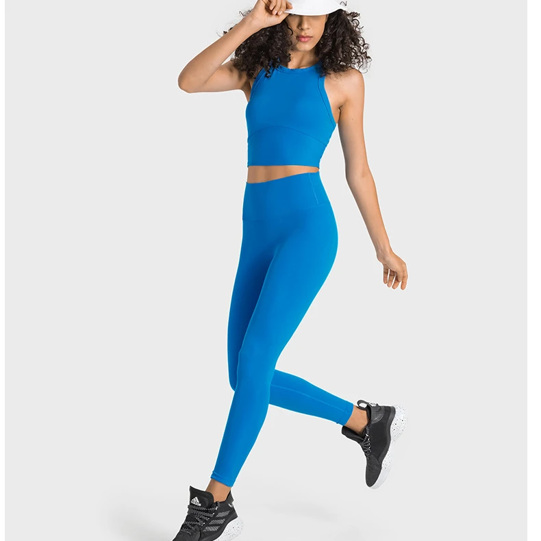 甫士ET双6莱卡裸感抗菌无T线蜜桃臀修身瑜伽裤 高腰提臀健身裤女