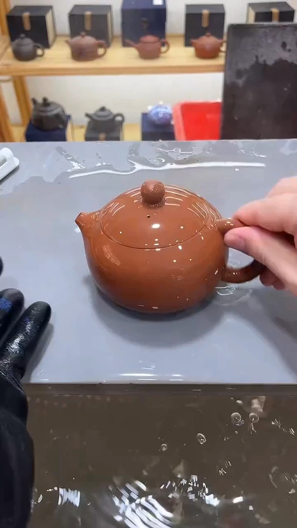 茶壶紫砂YK3144-ZN朱泥紫砂大红袍西施壶