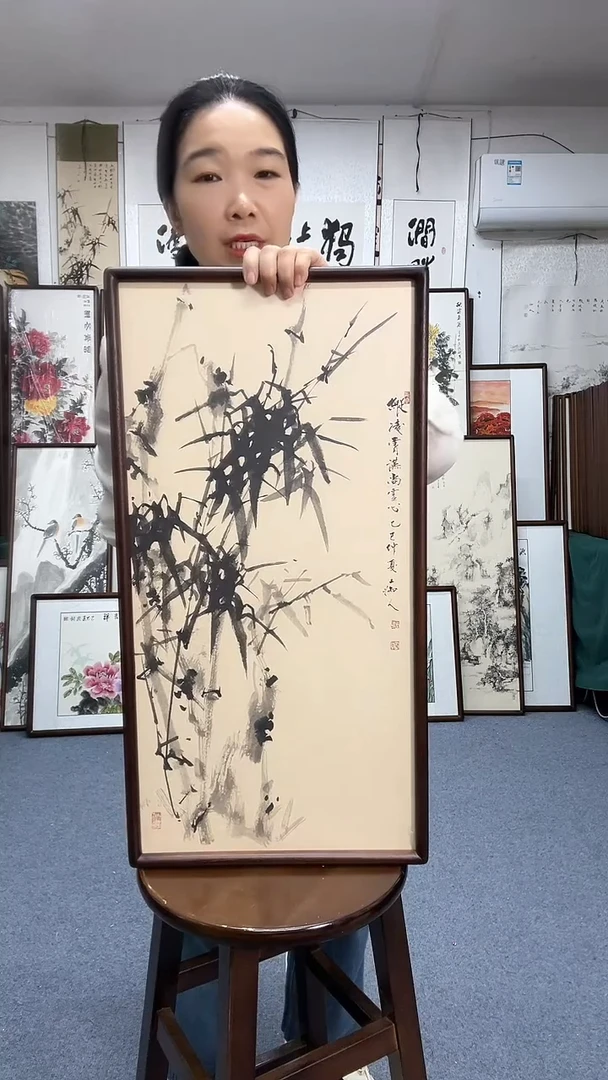 国画35*68实木画框京东包邮手绘