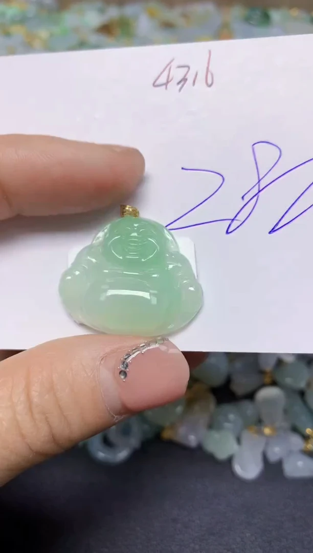 【闪购商品】翡翠挂件18K金镶嵌 天然翡翠A货