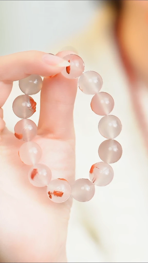 未镶嵌吊坠南红玛瑙原矿冰飘南红手串12mm