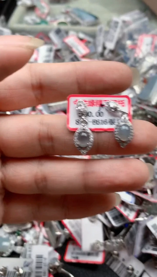 银S925镶嵌戒指翡翠天然A货缅甸翡翠