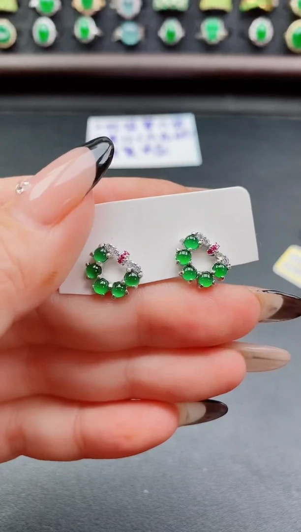 银S925镶嵌戒指翡翠1