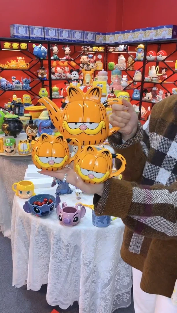 【闪购商品】.@@加菲猫陶瓷一壶二杯