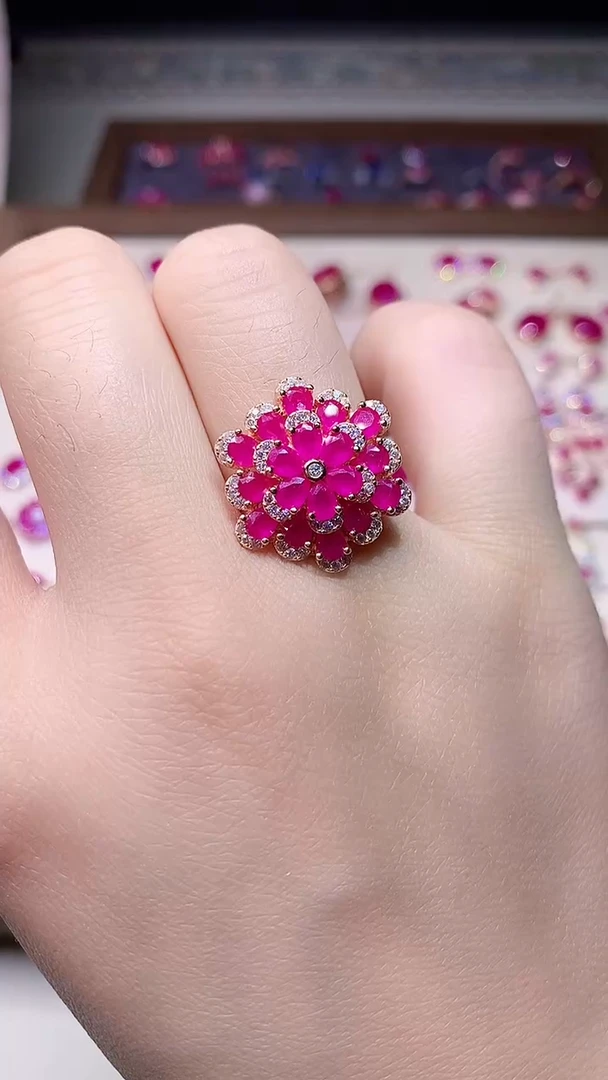 【闪购商品】红宝石戒指银S925镶嵌000