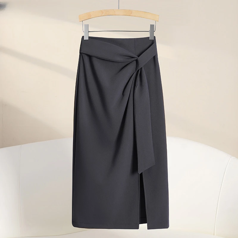 开叉半身裙女2025新款爆款气质中长款西装裙子高档包臀裙高腰