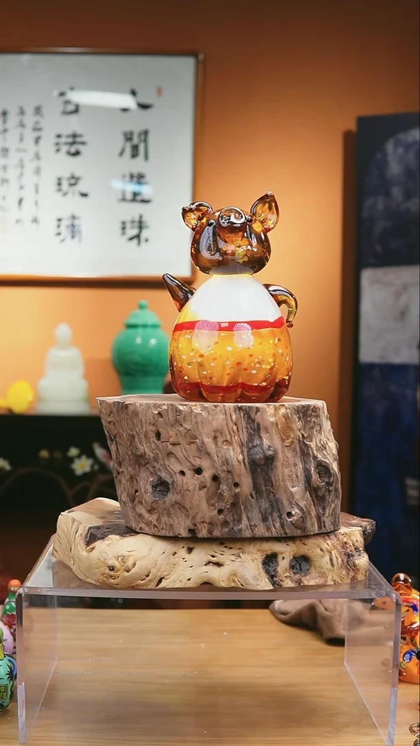 手工艺品琉璃猪妹妹琉璃摆件