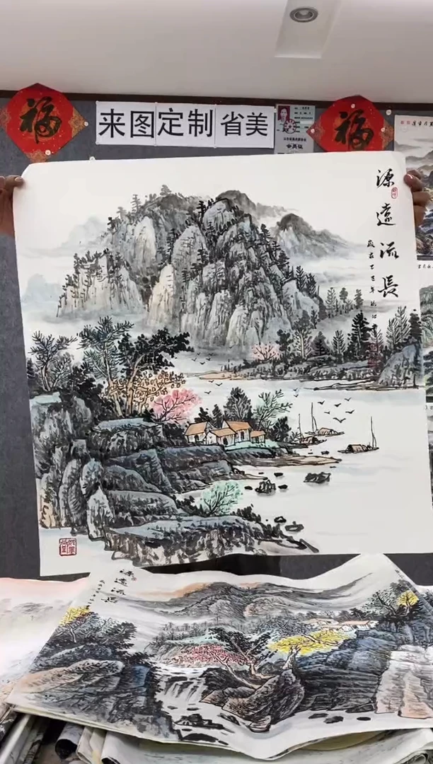 国画石*沈泳江手绘 四尺斗方68*68cm