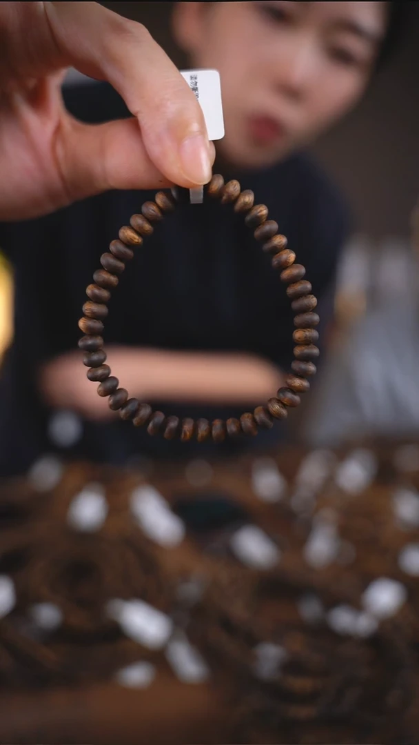 手串沉香6mm高结油算盘单圈棋楠沉香手串