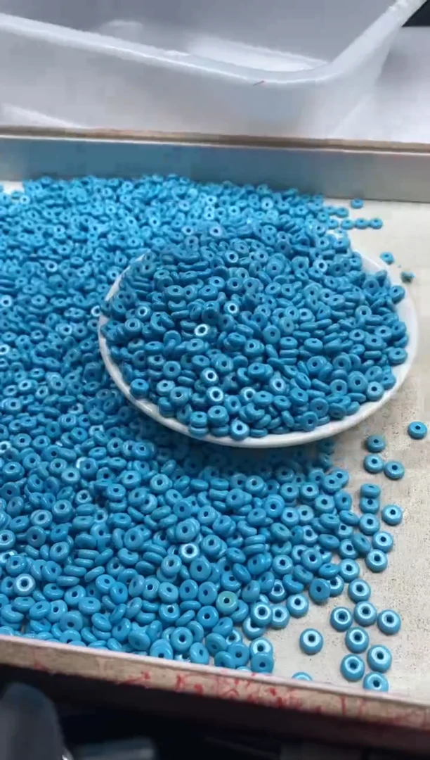 【闪购商品】玛瑙/玉髓颈饰未镶嵌w2040高瓷蓝松算盘6*3mm*40颗