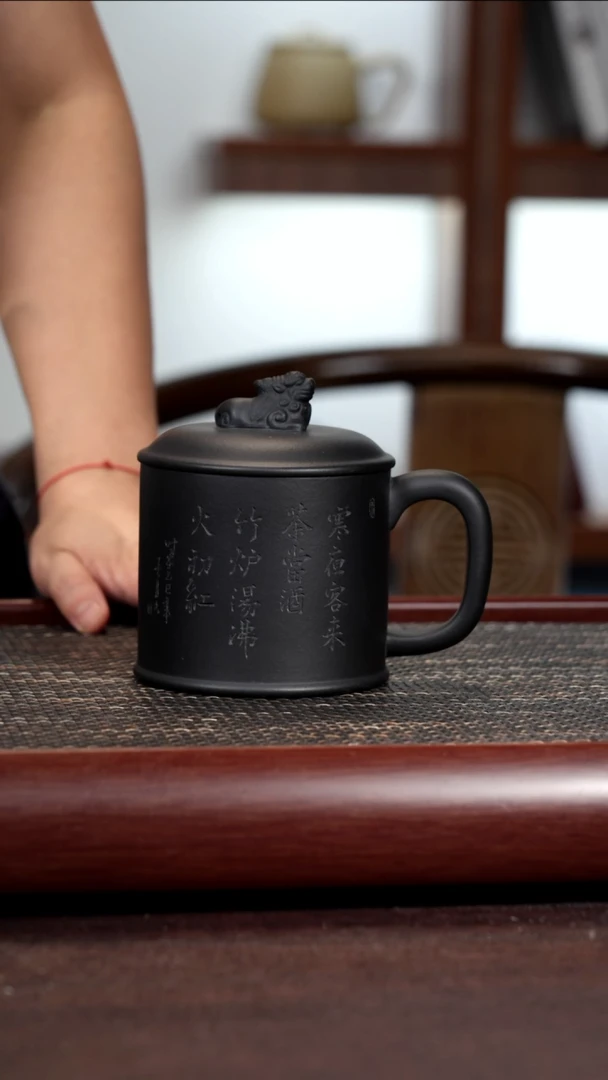 茶杯紫砂焐灰貔貅杯