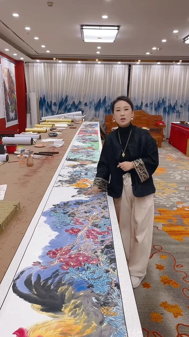 【闪购商品】书法杨晓娥 花鸟金卷
