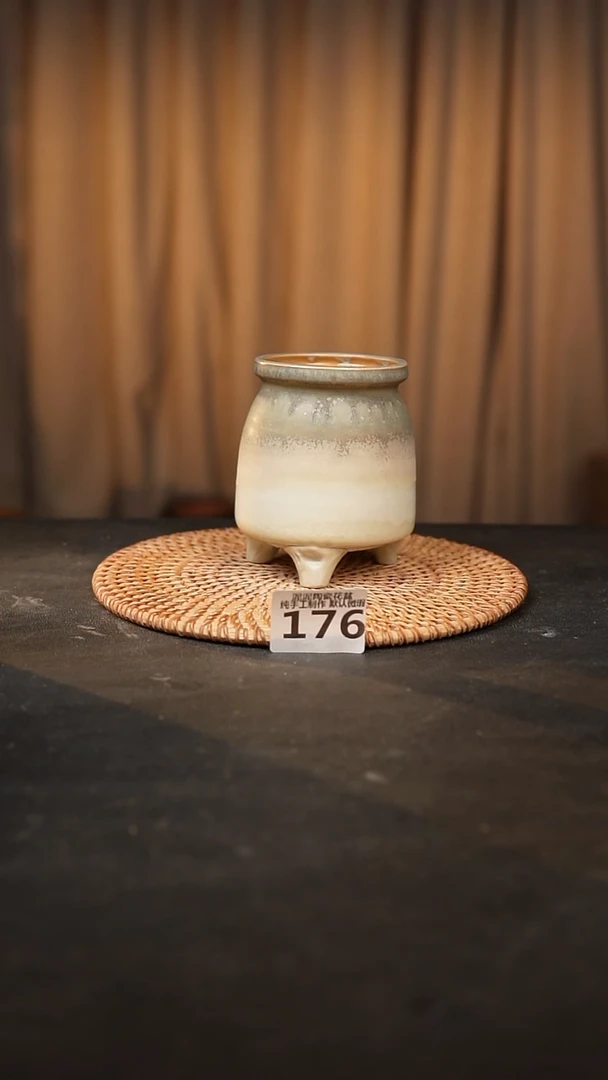 【闪购商品】瓷片176泥泥手工花盆口6高10