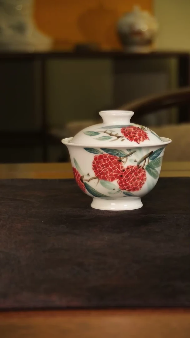 吕传石盖碗手绘111