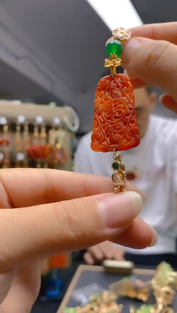 【闪购商品】翡翠耳饰合金0470翡翠压襟