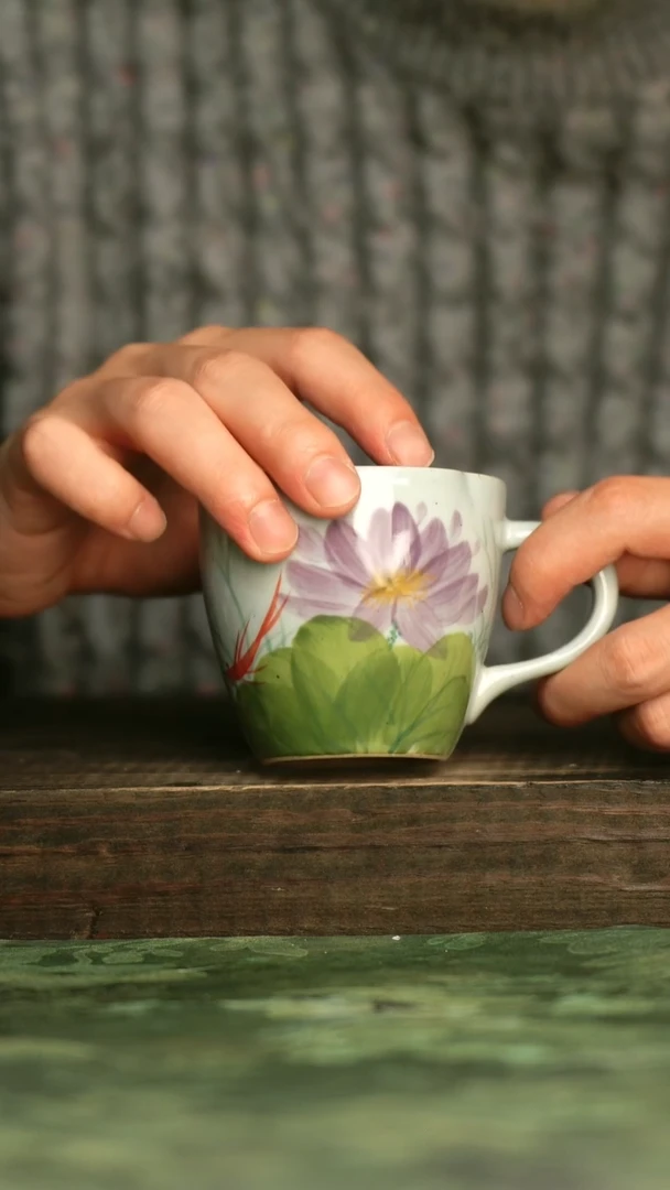 陶瓷青诗集手工手绘瓷器