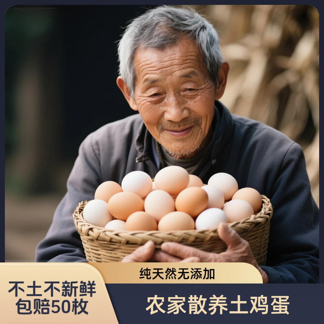 【破损包赔】50枚农家散养土鸡蛋土鸡蛋大号土鸡蛋40g-45g/枚珍珠棉