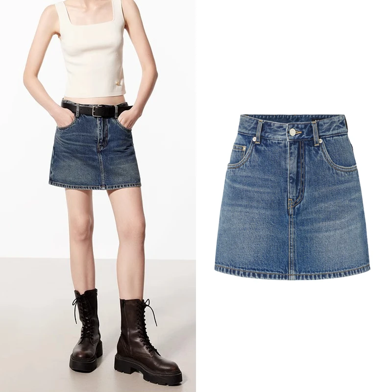 【短裤】水洗土耳其棉高腰短裤不对称裙裤美式设计感裤子Z5770